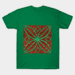 green elegant sparkly glitter design vintage mask elegant sparkles case design T-Shirt